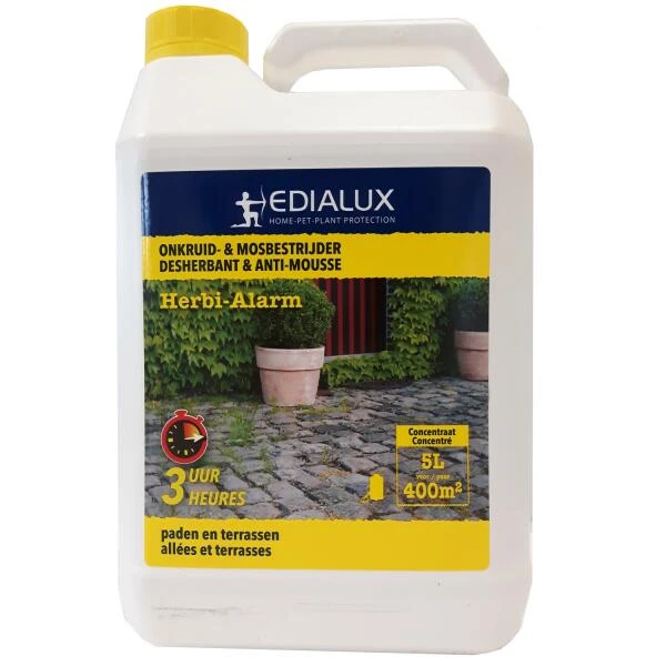 EDIALUX Herbi-alarm Paden En Terrassen - 5 Liter 1 EDIALUX Herbi-alarm Paden En Terrassen - 5 Liter