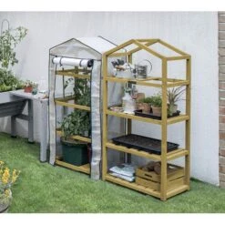 Vegtrug Kweekkas Met Houten Frame - 4 Rekken -Goedkope Kruiden Zaden Winkel kweekkas vegtrug 4 rekken 1625039832 4 600