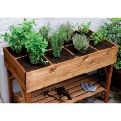 Verhoogde Moestuinbak - 120 × 60 × 86,5 Cm 4 Verhoogde Moestuinbak - 120 × 60 × 86,5 Cm -Goedkope Kruiden Zaden Winkel kweektafel hout 120 x 60 x 865 cm 1484057351 2 600