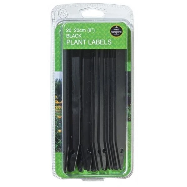 Plantenlabels Zwart Kunststof - 20 Cm - Set Van 20 Stuks 1 Plantenlabels Zwart Kunststof - 20 Cm - Set Van 20 Stuks